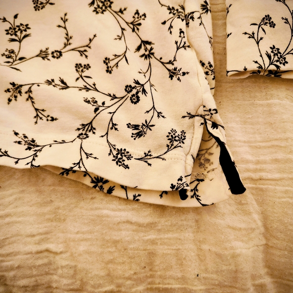 Black & White Floral Charter Club Cotton Blend Pajamas Monogram C Two Piece XL - Picture 15 of 16